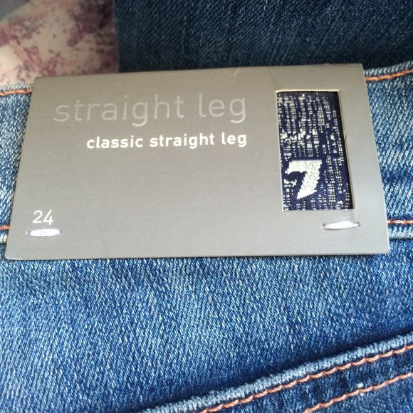 Seven 7 For All Mankind Womens Straight Leg Jeans 24 x 32 Low Rise Stretch NWT - Picture 8 of 12